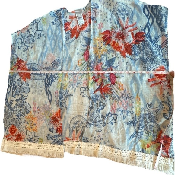 Chico’s Ikat Floral Ruana Wrap S /M - Picture 10 of 10